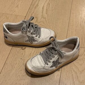 Golden Goose Kids Sneakers White with Silver Stars